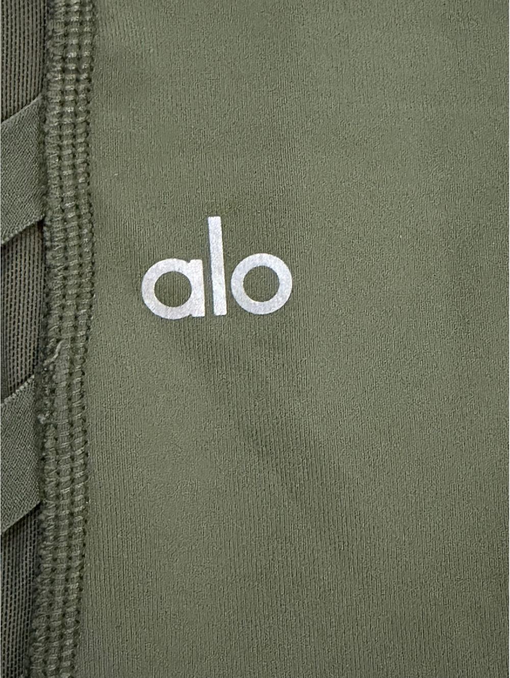 Alo Yoga High Waist Wrapped Mesh Cage Leggings Olive Green